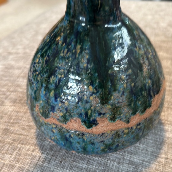 Vintage Ceramic Vase - Blue and Brown - Picture 3 of 9